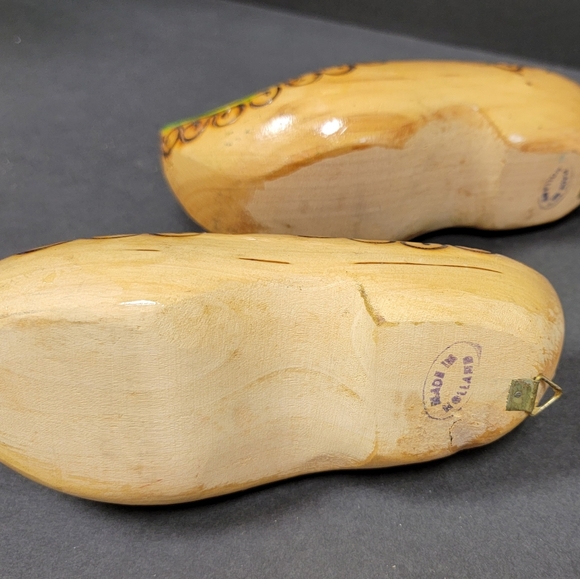 Handpainted Wood Clogs Dutch Holland - Picture 7 of 8
